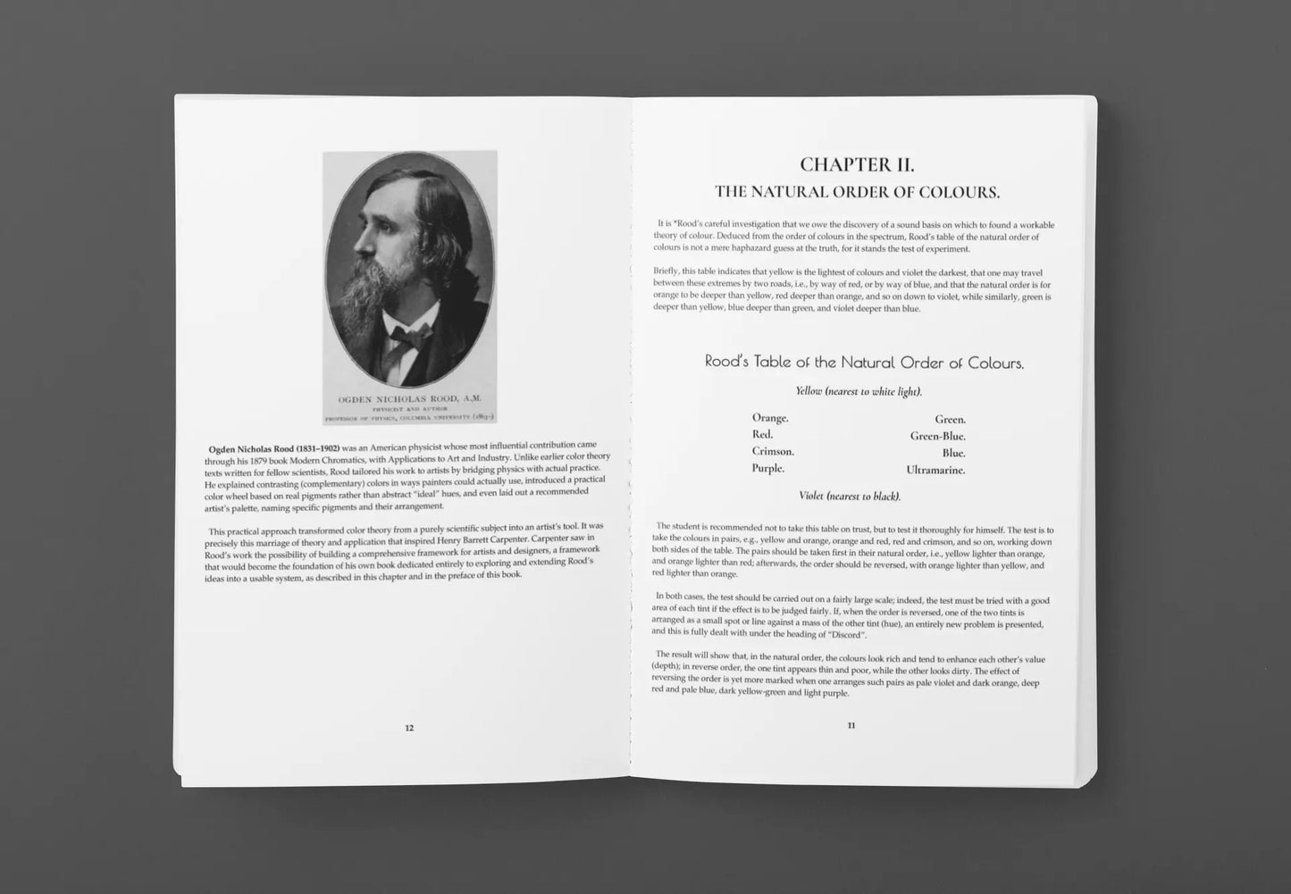 Open hardcover book titled "Suggestions for the Study of Colour" by Solar Spectrum Press, showing colorful pages inside.