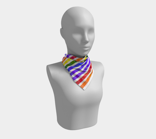 ROYGBIV Large Vertical Stripe Square Silk Scarf