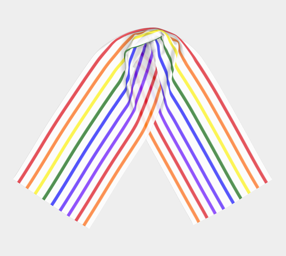 ROYGBIV Small Stripe Long Silk Scarf