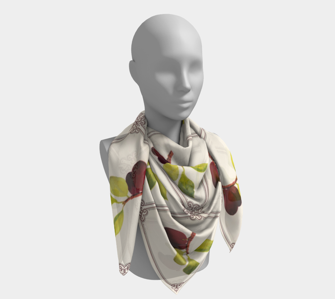 Tiled Vintage Plums Square Silk Scarf