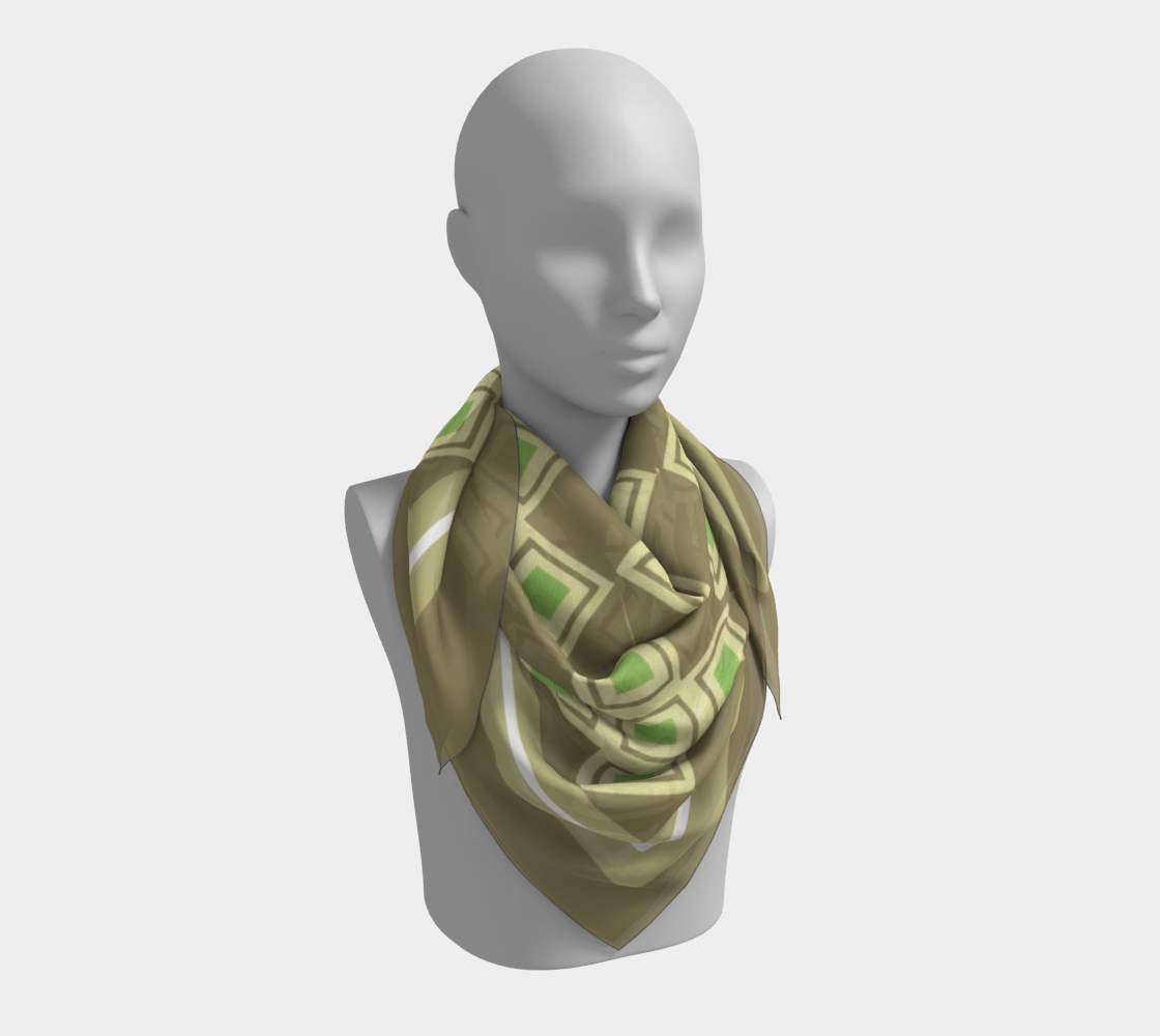 Vintage Bronze Diamond Square Silk Scarf