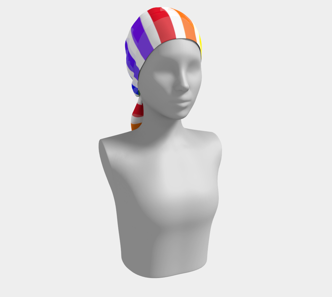 ROYGBIV Extra Large Horizontal Stripe Long Silk Scarf