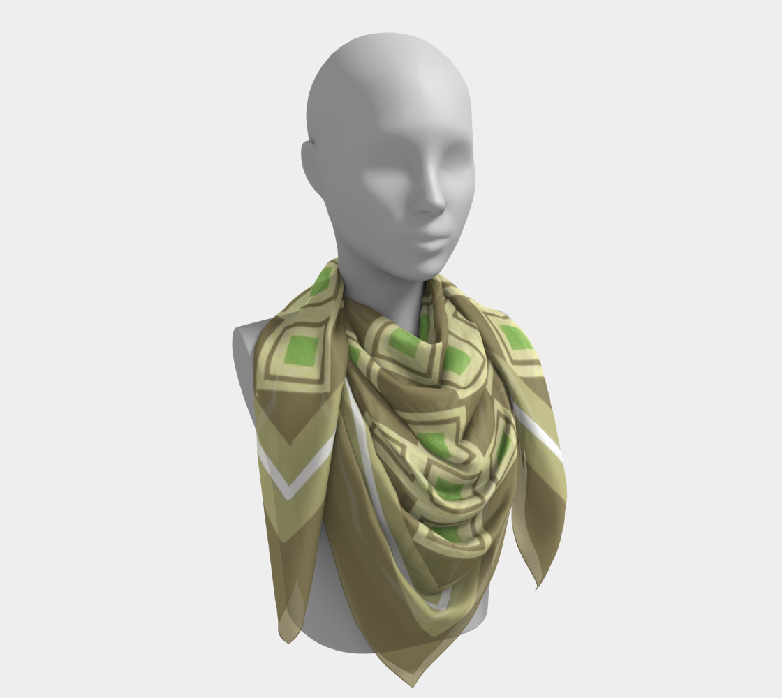 Vintage Bronze Diamond Square Silk Scarf