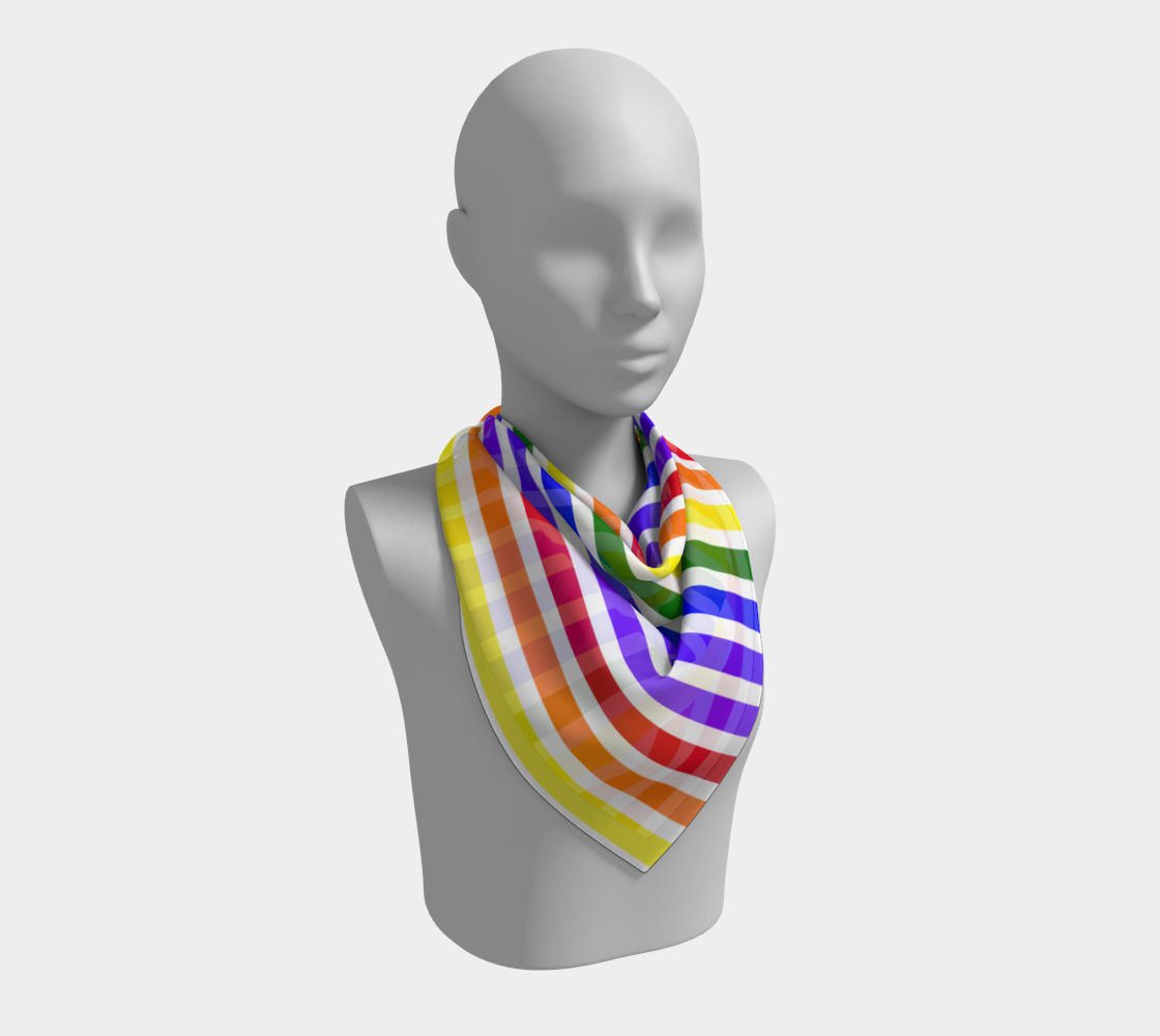ROYGBIV Large Horizontal Stripe Square Striped Scarf