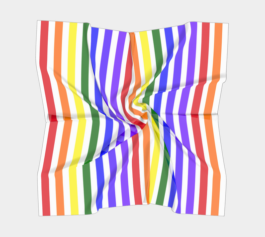 ROYGBIV Large Vertical Stripe Square Silk Scarf