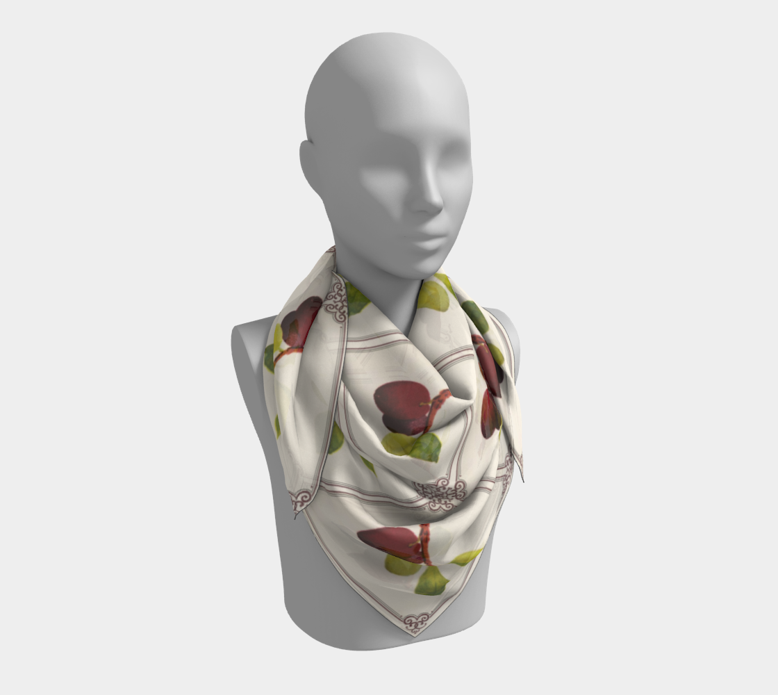 Tiled Vintage Plums Square Silk Scarf