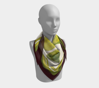 Vintage Plums with Dark Purple Border Square Silk Scarf