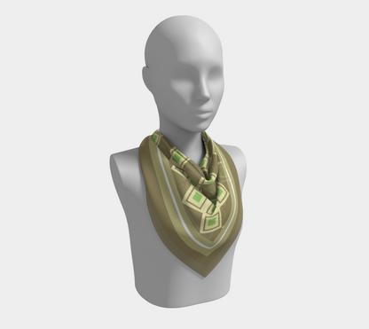 Vintage Bronze Diamond Square Silk Scarf