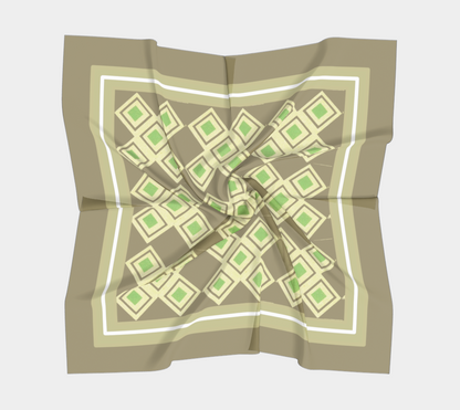 Vintage Bronze Diamond Square Silk Scarf