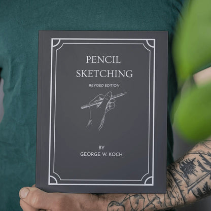 Paperback book titled "Pencil Sketching Revised" by Solar Spectrum Press, featuring a cover with pencil artwork.