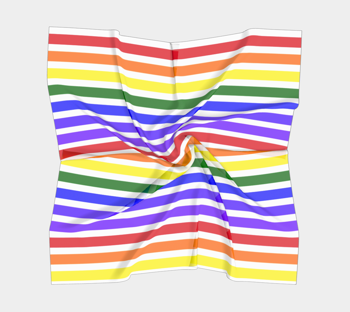 ROYGBIV Large Horizontal Stripe Square Striped Scarf