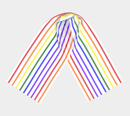 ROYGBIV Small Stripe Long Silk Scarf
