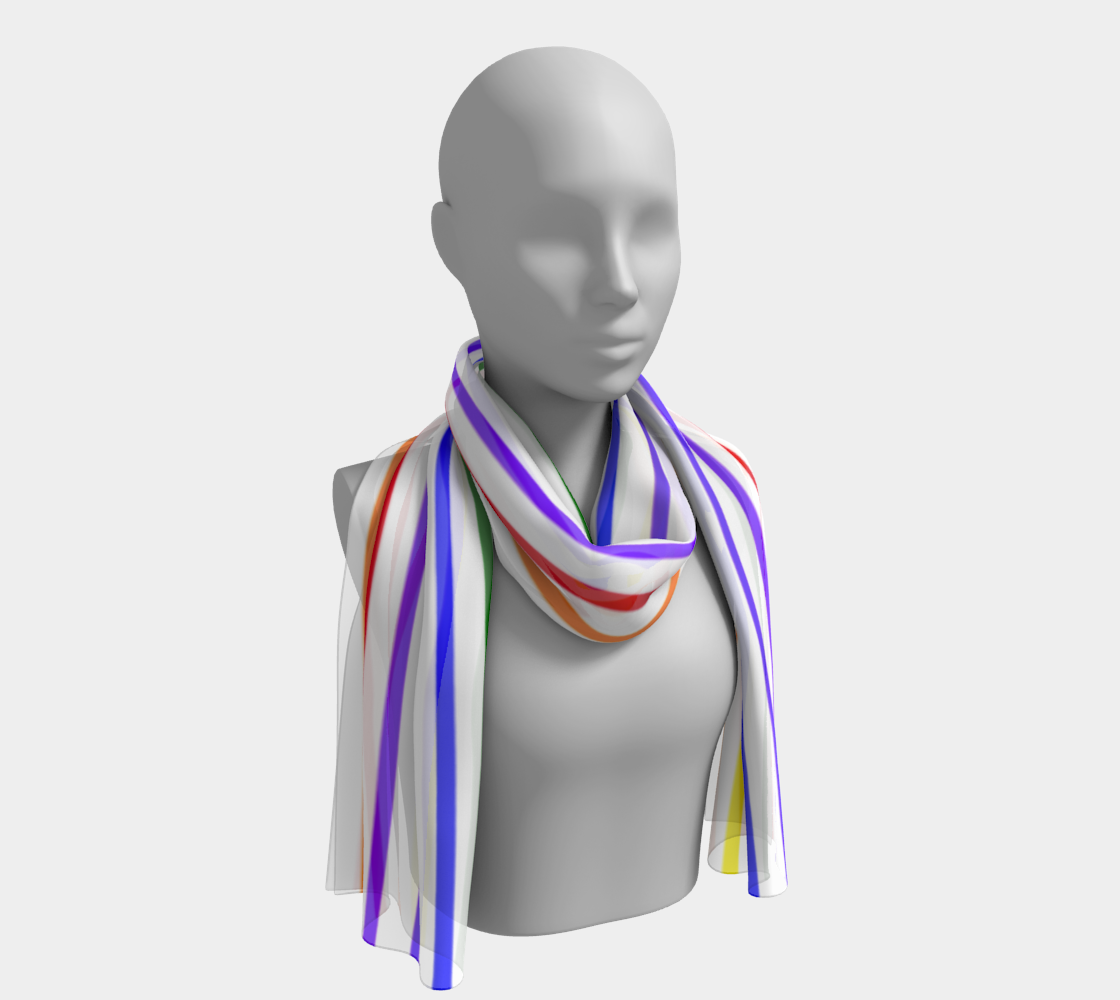 ROYGBIV Small Stripe Long Silk Scarf