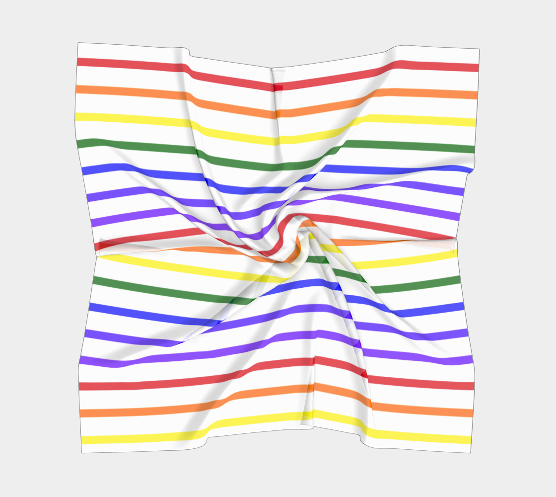 ROYGBIV Small Horizontal Stripe Square Silk Scarf
