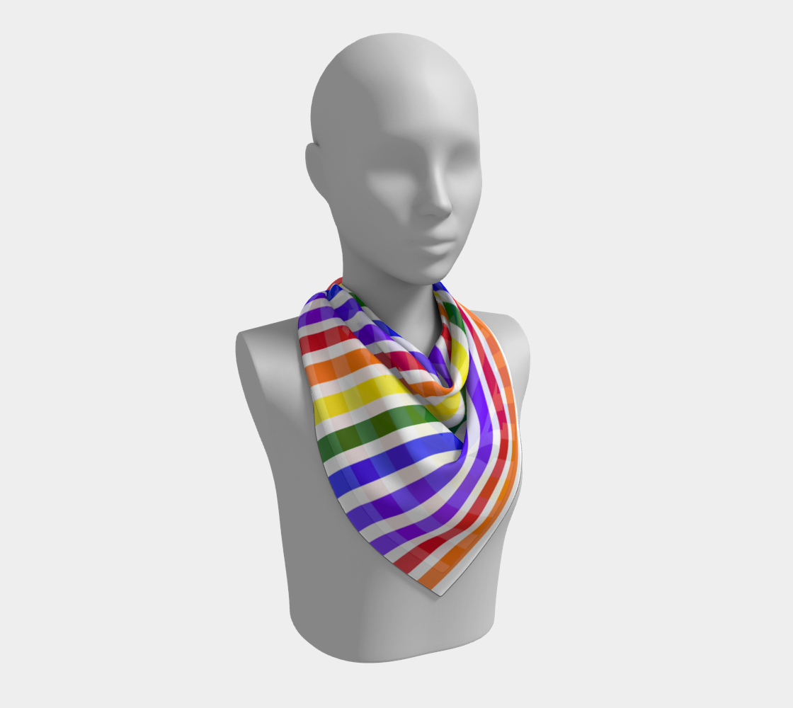 ROYGBIV Large Vertical Stripe Square Silk Scarf