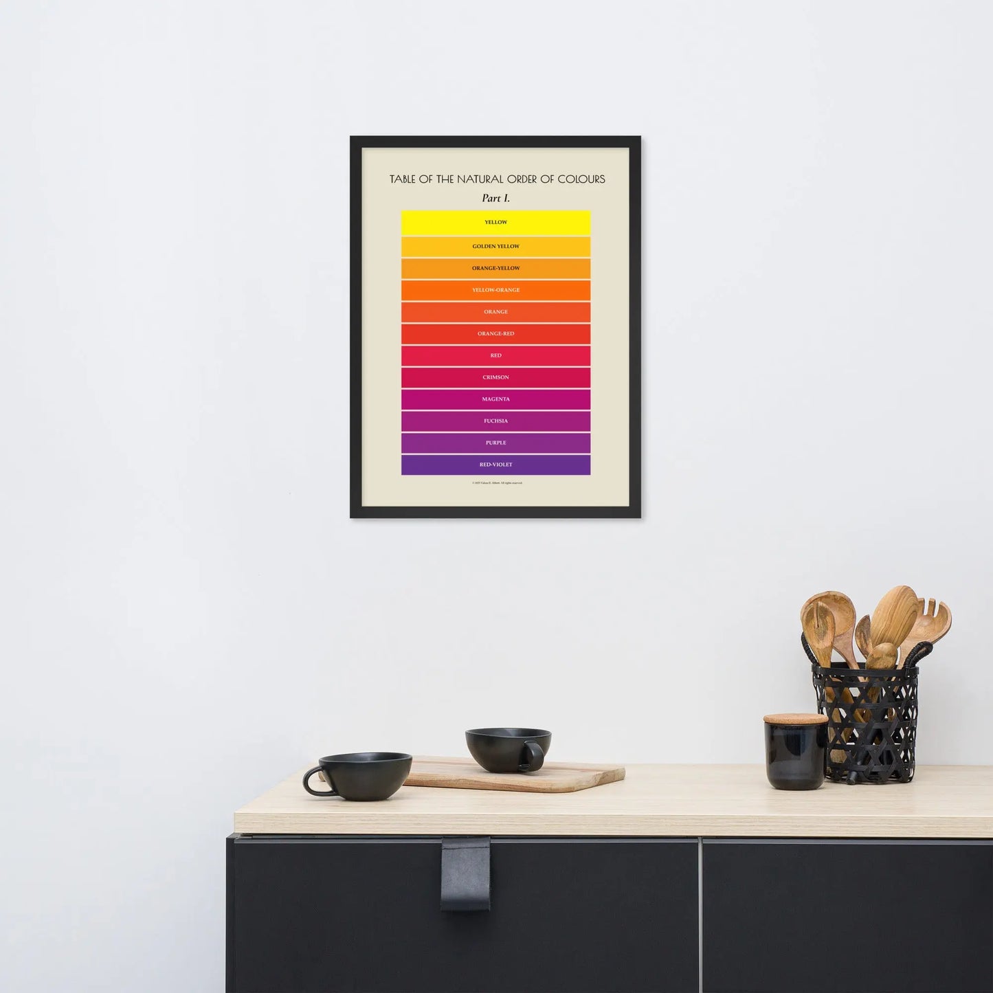 Framed poster featuring warm colors on premium luster photo paper from Solar Spectrum Press, size 18x24 inches in black frame.