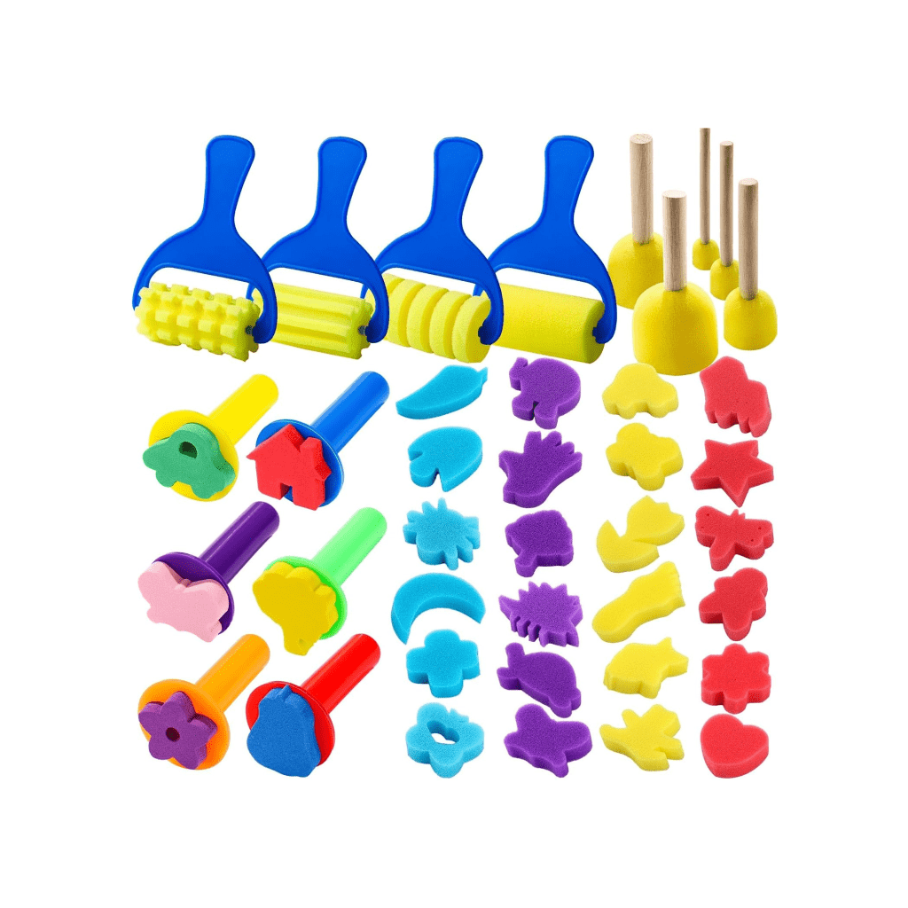 39 piece foam stamp set for finger painting