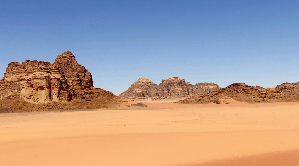 hot desert blue sky