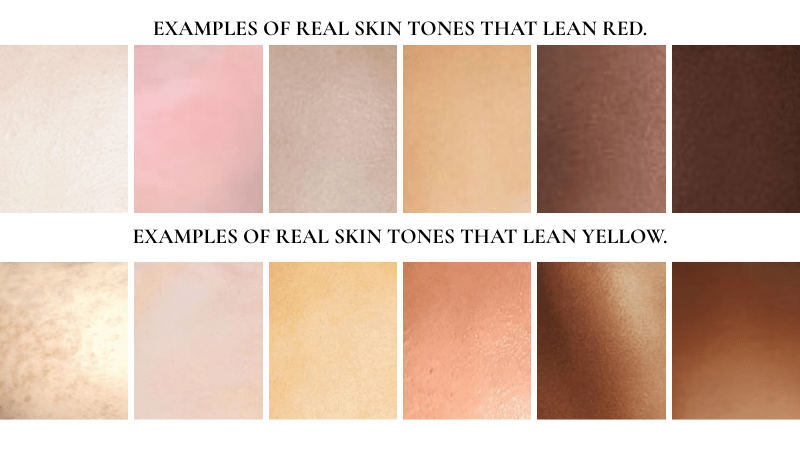 Examples of real human skin tones