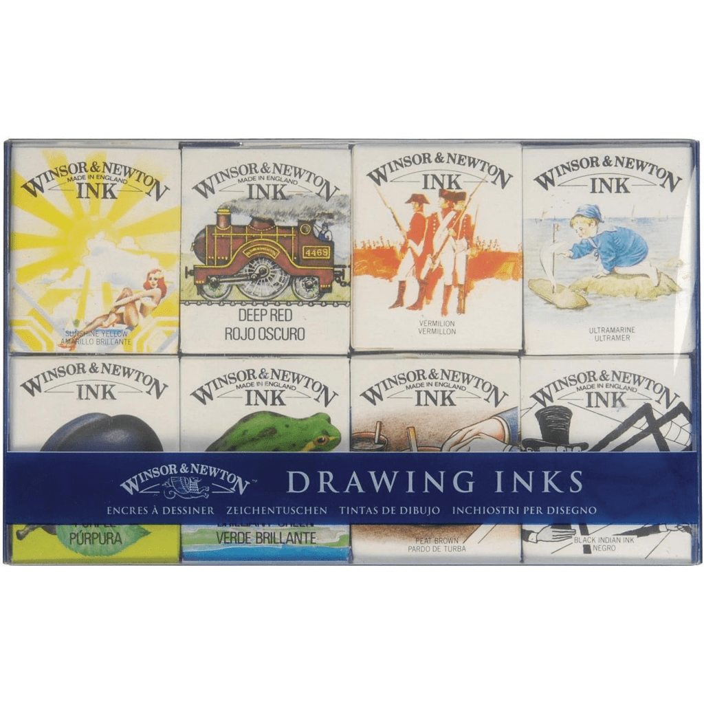Winsor & Newton Drawing Ink Set, Set of 8, William Collection