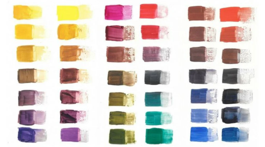Complementary colors used in color mixing